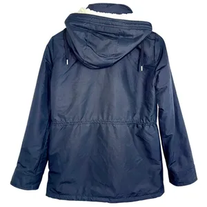 Abercrombie & Fitch Black Sherpa Lined Hooded Parka Jacket Utility Coat Size S thumbnail 4