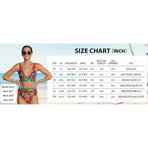 Hilinker Women's LARGE Leopard Bikini Swimsuit High Waisted 2 Piece Blue Floral thumbnail 6