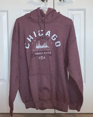Chicago Hoodie Red Size L thumbnail 1