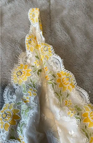 Y2K Lace Tank Top Yellow Size M thumbnail 3