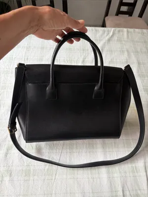 Furla Black Leather Top-Handle Satchel with Gold Hardware thumbnail 2