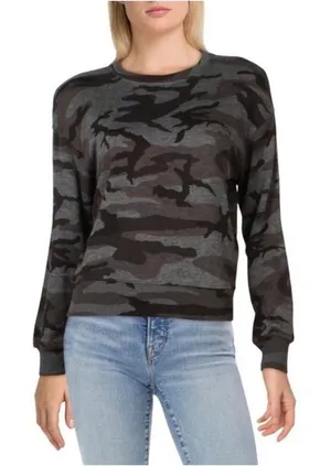 Rails Ramona Iron Camo Print Gray Black Sweatshirt Pullover‎ Top Women’s Size XS thumbnail 1