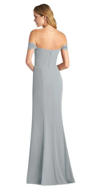 Azazie Grey Blue Formal Dress thumbnail 2