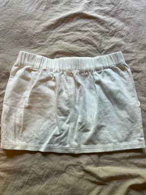 Asos white corduroy mini skirt with pockets thumbnail 3