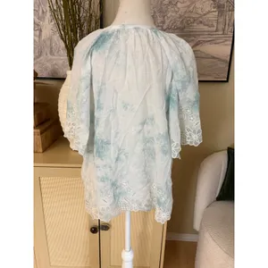 ANTHROPOLOGIE embroidered tie-dye blouse Size‎ Large thumbnail 4