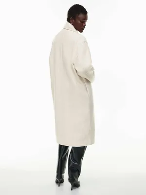 Aritzia Wilfred Free Charlize Merino Wool Shawl Collar Jacket Button Front Ivory thumbnail 3