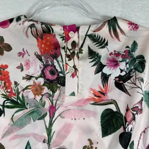 Banana Republic XS‎ Pink Floral Bird Print Long Sleeve Blouse NWT 268329-00-1 thumbnail 12