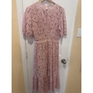 Fleur de Lis Lace Midi Dress BY SUGARLIPS MAUVE COLOR SIZE M thumbnail 4