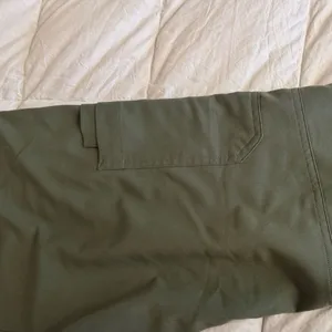 FIGS Kade Moss Green scrub Pants with tan Drawstring Sz S thumbnail 4