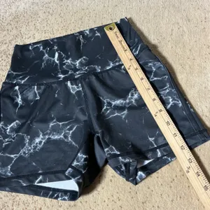 Buffbunny Collection Black White Marble High Rise Athletic‎ Biker Shorts Small thumbnail 2