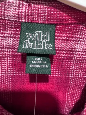 Wild Fable Women’s Red Plaid Button-Up Shirt- size XXL thumbnail 3