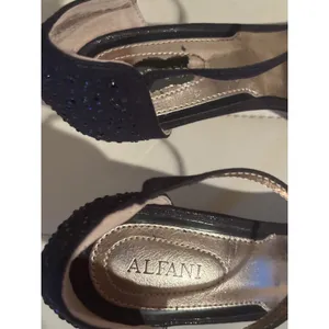 Alfani Womens 6.5M Navy Blue Rhinestone Stiletto Ankle Strap Evening‎ Sandals thumbnail 3