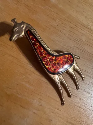 Brush Gold Tone Vintage Giraffe Brooch thumbnail 3