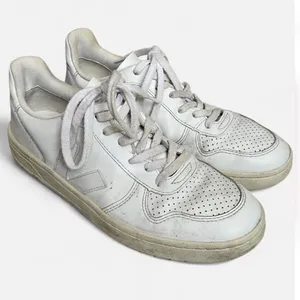 Veja V-10 Leather Lace-Up Perforated Sneakers in Women’s US 9 thumbnail 1