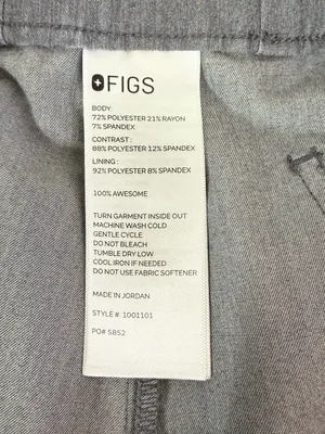 FIGS Uman Jogger Scrub Pants Women’s XL Petite Graphite Technical Collection thumbnail 5