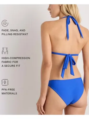 NWT Quince Italian Full Coverage Ring Triangle Bikini Top in Electric Blue - S thumbnail 8