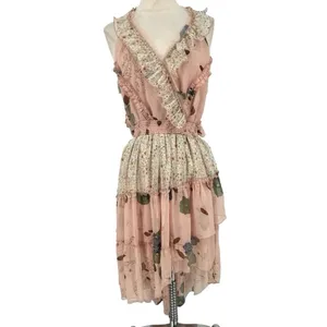 Free People Mixed Print Floral Sleeveless Tiered High Low Dress Size Small Fairy thumbnail 3