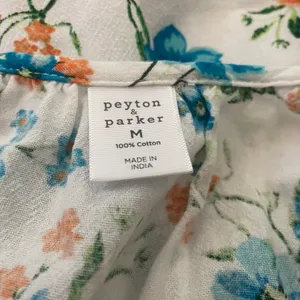 NWOT Linen Dress Blue Orange Floral Midi New Ruffle Sleeveless thumbnail 8