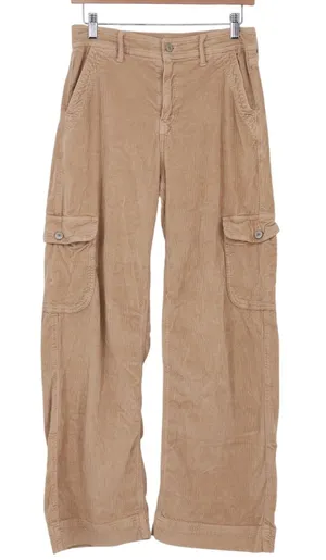 American Eagle Cargo Pants Womens 4 Super High-Rise Baggy Wide Leg Tan Good thumbnail 1
