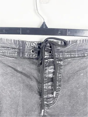 PLAYBOY BY PACSUN Black High Rise Tie Closure Detail Lightweight Shorts Small thumbnail 8