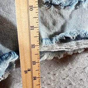 1076 |Altar'd State Distressed High Waisted Boho Denim Shorts Light Wash Women L thumbnail 4