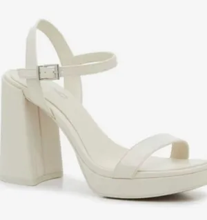 Mix No. 6 Cream Platform Block Heel Sandals thumbnail 1