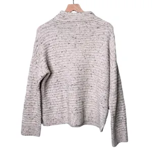 Madewell‎ Wool Belmont Donegal Mock Neck Sweater Cream Flecked Size Large thumbnail 5