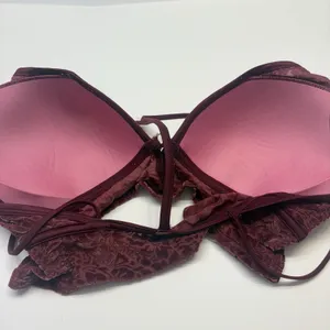 Victoria`s Secret Pink Lightly Lined Bralette Velvet Size Large‎ Vamp Red thumbnail 8