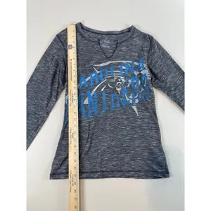 Majestic Womens Gray Carolina Panthers Long Sleeve V Neck Top M thumbnail 5