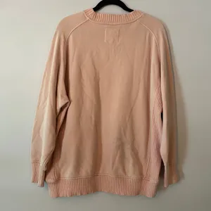Aerie Pink Ribbed Oversized Crewneck Pullover Sweatshirt Loungewear Women Small thumbnail 5