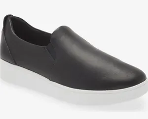 FitFlop Rally Leather Slip On Skate Sneaker Shoes Black White Comfy Normcore thumbnail 1