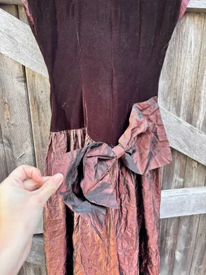 Vintage Brown Velvet Dress thumbnail 5