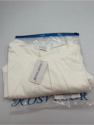Rosvigor Women’s White Pleated Short Sleeve Blouse Top Size Large NWT thumbnail 7