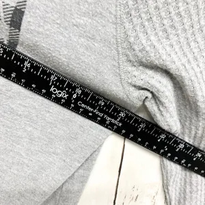 Modern Canvas Pumpkin Graphic Waffle Knit Womens Size L Grey‎ Fall Farmhouse Top thumbnail 5