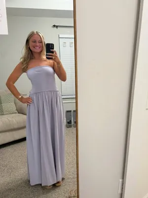 SOLID & STRIPED The Strapless Soglio Dress in Lilac Pastel Size Small thumbnail 2