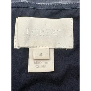 J.Crew Arabelle Strapless‎ Silk Chiffon Dress Navy Blue Size 4 Ruched Cocktail thumbnail 6