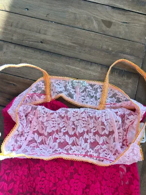NWT Free People All Day Lace Cami Piping Hot Pink XS thumbnail 6