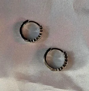 925 Silver Plated CZ Love Heart Silver Hoop Earrings for Women thumbnail 1