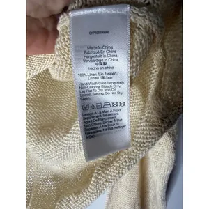 Madewell v neck linen long‎ sleeve sweater butter yellow/sand size small thumbnail 4