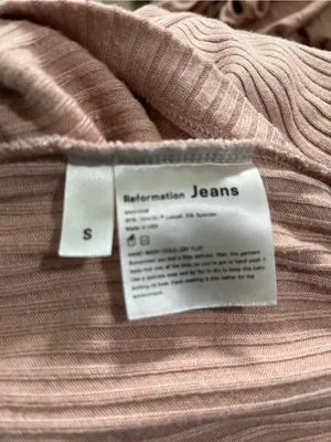 Reformation Jeans Ribbed Mini Dress in Dusty Rose Fall Winter Bodycon Size L thumbnail 3