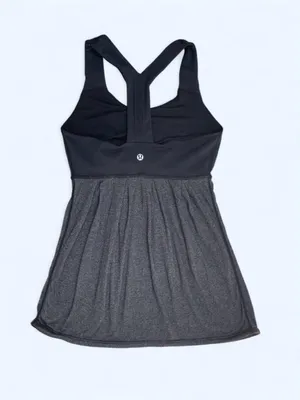 Lululemon tank bra top Heathered grey/black activewear loungewear gym yoga 4 thumbnail 2