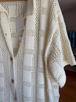 Crochet short sleeve button down Size s/m thumbnail 4
