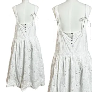 Free People Ethereal Cottage Primavera Lace Eyelet Midi Dress White Size Small thumbnail 10