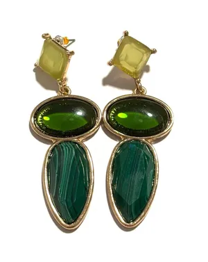 Green stone earrings thumbnail 1