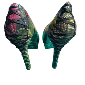 Betsey Johnson Ditan Floral Leather Platform‎ Stiletto Corset Pumps Size 7.5M thumbnail 6