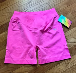 Seamless High-Rise Bike Shorts in Hot Pink thumbnail 1