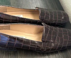 Loafers Croc-Embossed PatentLeather Loafers in Dark Brown by Courtney Taylor 6 M thumbnail 1