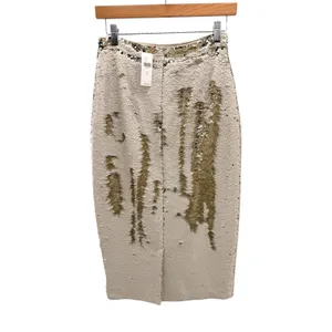 Hutch Anthropologie Champagne Gold Sequin Pencil Skirt 4 NWT New Year Eve Party thumbnail 3