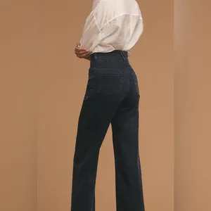 Anthropologie Pilcro The Skipper Seamed High-Rise Cropped Wide-Leg Jeans‎ Sz 28 thumbnail 3