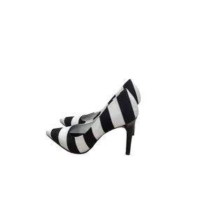Christian Siriano Black and White Striped Stiletto Pumps, Size 7 SKU 680 thumbnail 2